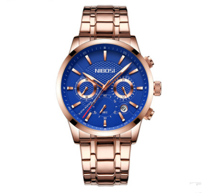 Reloj Deportivo Elegante para Hombres en Negro y Dorado con 3 Esferas