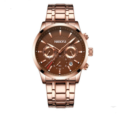 Reloj Deportivo Elegante para Hombres en Negro y Dorado con 3 Esferas