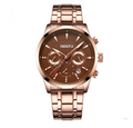 Reloj Deportivo Elegante para Hombres en Negro y Dorado con 3 Esferas