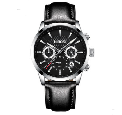 Reloj Deportivo Elegante para Hombres en Negro y Dorado con 3 Esferas