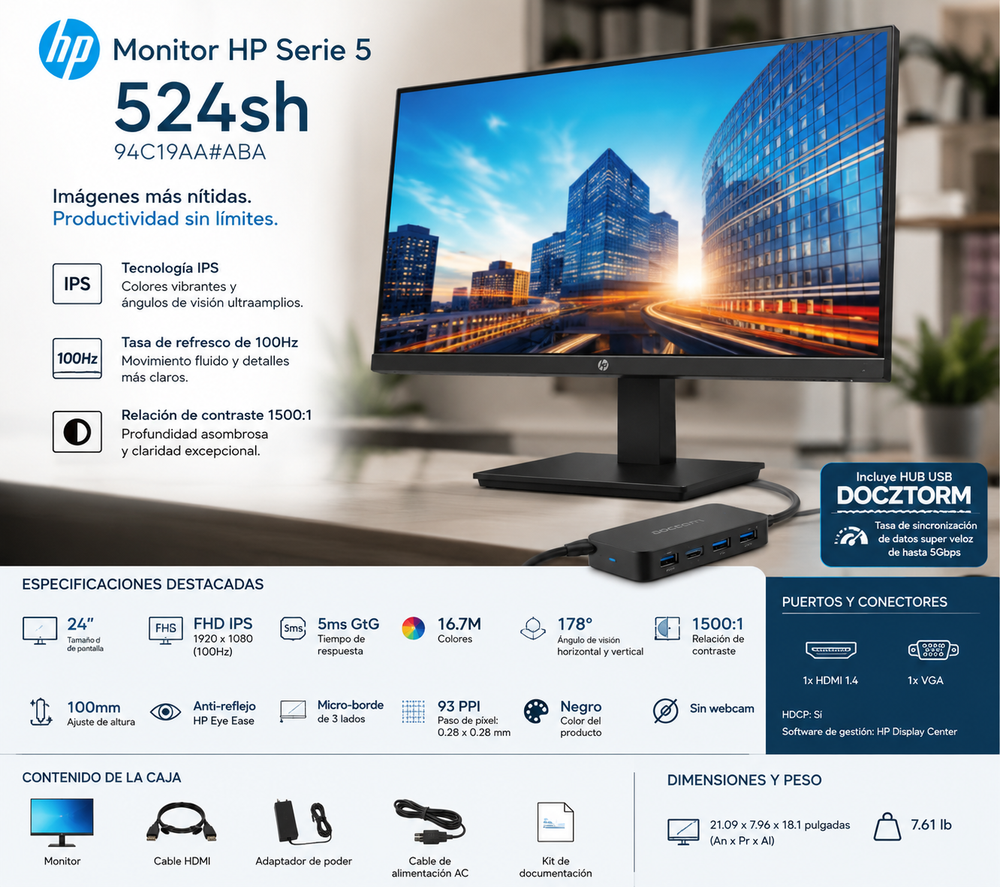 Monitor HP 24” IPS 100Hz Premium