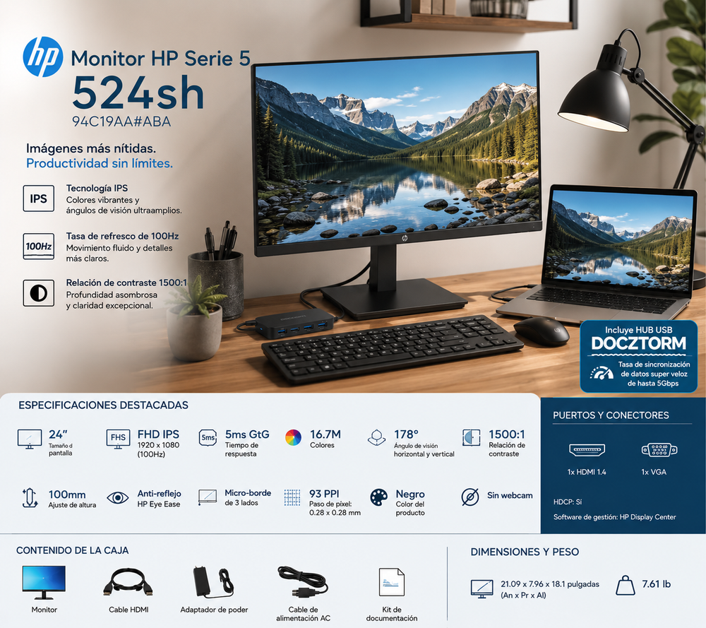 Monitor HP 24” IPS 100Hz Premium