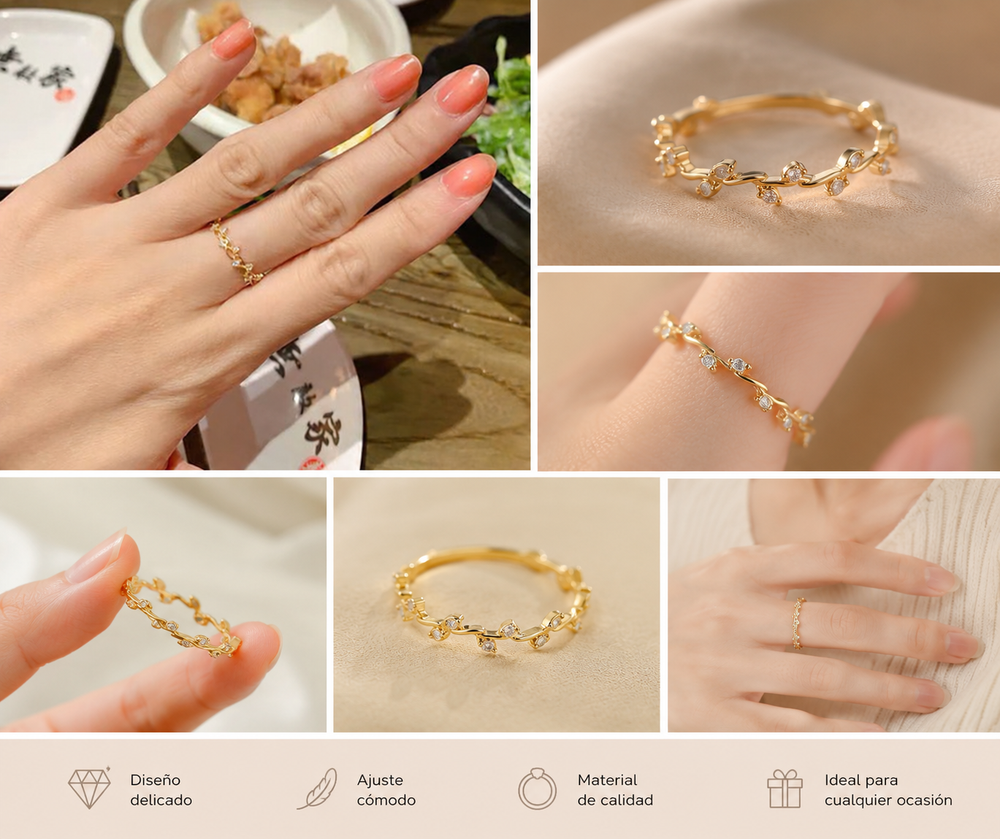 Anillo Golden Hearts