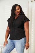 Blusa Premium Eyelet Tie-Neck – Elegancia y Feminidad en Cada Detalle
