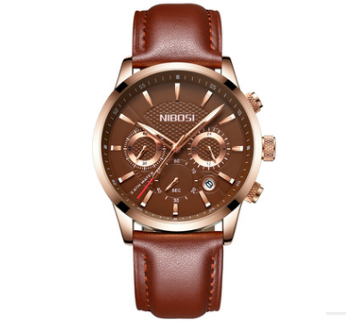 Reloj Deportivo Elegante para Hombres en Negro y Dorado con 3 Esferas