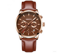 Reloj Deportivo Elegante para Hombres en Negro y Dorado con 3 Esferas